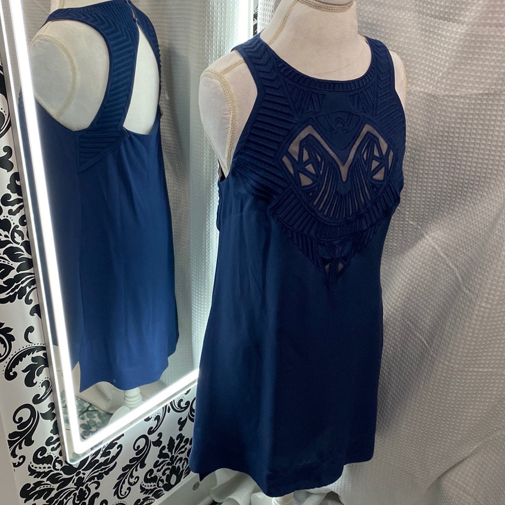 Karen Millen soft navy keyhole dress